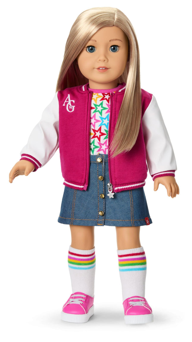 American Girl, Truly Me 18-inch Doll #100 with Dark-Blue Eyes, Straight Blonde Hair, Light-to-Medium Skin, for Ages 6+
