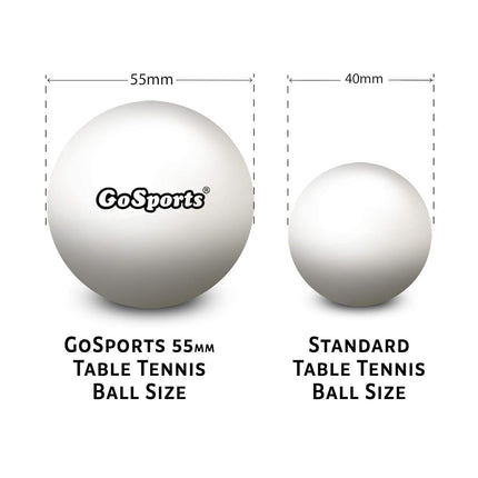 GoSports Pelotas de ping-pong XL de 55 mm, paquete de 12 unidades — Pelotas de ping-pong gigantes para entrenar o para otros juegos de lanzamiento