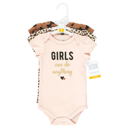 Hudson Baby Baby Cotton Bodysuits, Cinnamon Hearts, 18-24 Months