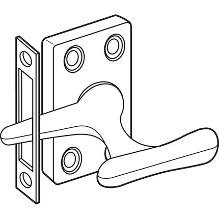 Prime-Line 3683 Casement Sash Lock, H X 1-1/8 in W, Die Cast Zinc, 1-7/8"