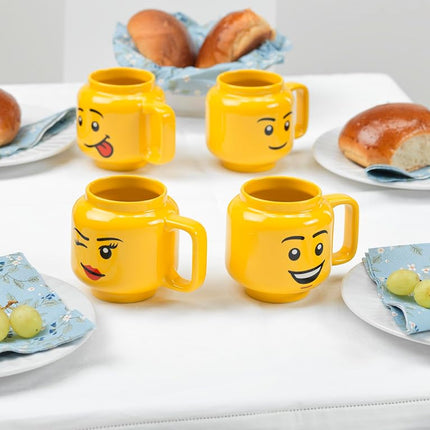 Room Copenhagen Lego Ceramic Mug, Silly Boy Face, Small, 7.6 Fl. Oz. (225 mL)