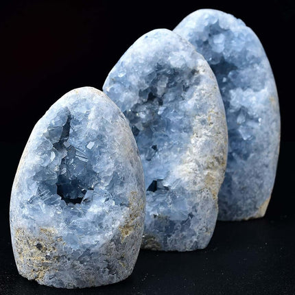 FZBHRO Natural Blue Celestite Cluster Geode Healing Crystal Stone Collection Mineral Specimen Home Office Decor Meditation Gifts 0.4-0.6 Pound