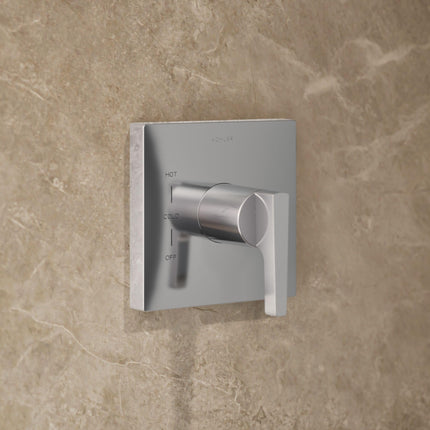 Kohler TS99764-4-CP Honesty Rite-Temp - Embellecedor de válvula de ducha con manija de palanca y cabezal de ducha de 2.0 gpm; cromo pulido,