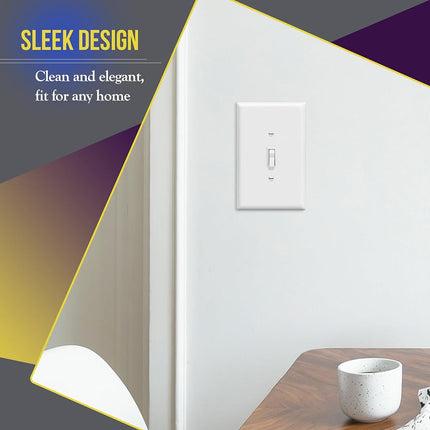ENERLITES Oversized Toggle Light Switch Wall Plate, Gloss Finish, Jumbo Light Switch Cover, Oversize 1-Gang 5.5" x 3.5", Unbreakable Polycarbonate Thermoplastic, 8811O-W-10PCS, White, 10 Pack