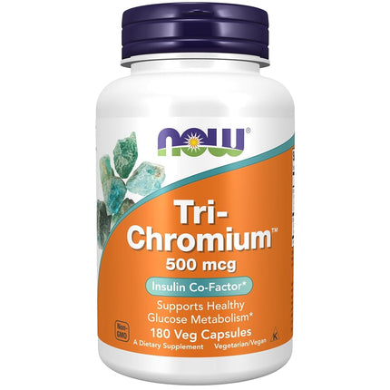 NOW Tri-Chromium 500 mcg with Cinnamon,180 Veg Cap