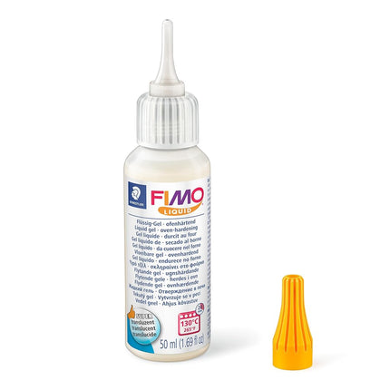 STAEDTLER 8050-00 FIMO Liquid Oven-Hardening Decorating Gel for Polymer Clay Modelling - Transulcent (1 x 50ml Bottle)