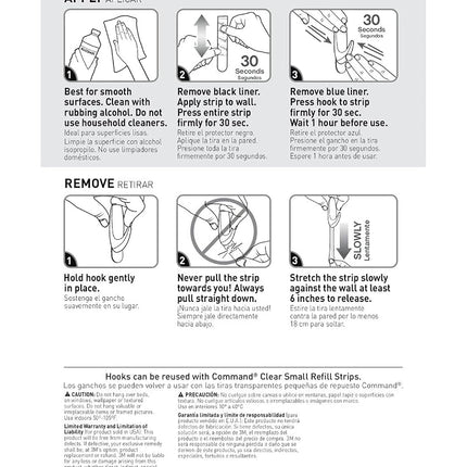 Command Small Hooks, Clear, 6-Hooks/Pack, 2-Packs, Organize Damage-Free