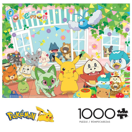 Buffalo Games - Pokémon - Happy Cafe - Rompecabezas de 1000 Piezas para Adultos - Rompecabezas Desafiante Perfecto para Noches de Juegos - El Tamaño Final es de 67.9 cm x 50.1 cm