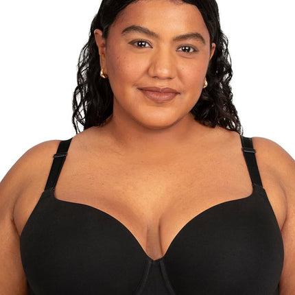 Soutien-gorge T-shirt en coton extensible 360 Fit for Me Plus Size Fruit of the Loom pour femme, couleur noir, 38DD