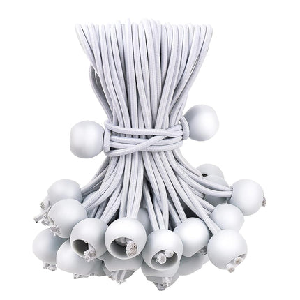 50PCS Mini White Ball Bungee Cords, 4 Inch Heavy D