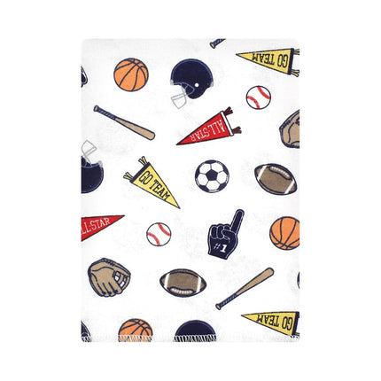 Hudson Baby Unisex Baby Cotton Flannel Burp Cloths Bundle, Sports Fan, One Size