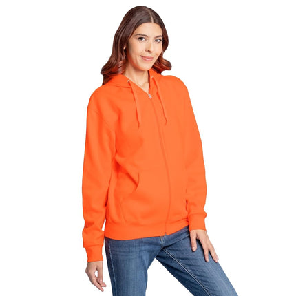 Fruit of the Loom Unisex's Eversoft Fleece Hoodies, Pullover & Full Zip, Moisture Wicking & Breathable, Sizes S-4x Hooded Sweatshirt, Safety Orange, Large