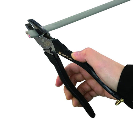 Fujiya 3000N-200BG Eccentric Power Pliers (Black Gold with Shackle) 7.9 inches (200 mm), Easy Cutting with Eccentric Levers