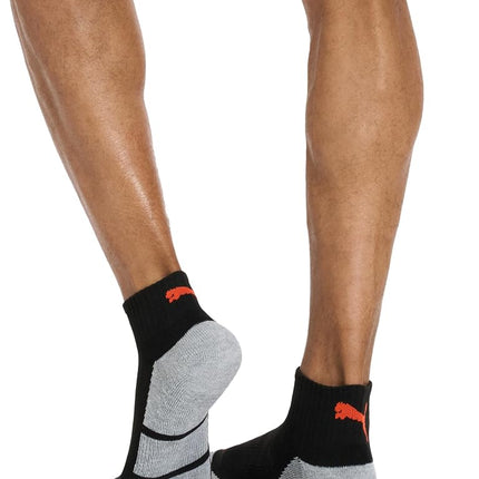 PUMA Socks Men's Quarter Cut Socks, Dark Grey, Sock Size:10-13/Shoe Size: 6-12 (Pack of 6)
