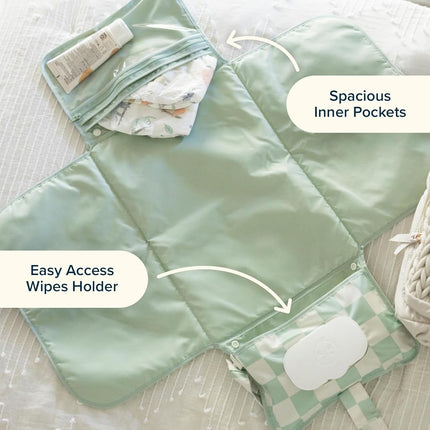Tiny Twinkle TT-CP-53 Diaper Pouch that doubles as a Mat, Large Capacity, Travel, Accessory Bag, Diaper Changing Sheet, Wipes Bag, Rainbow