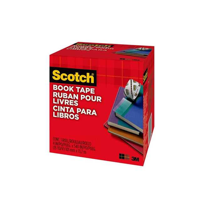 Scotch Book Tape, 4 in x 540 in, Excellent for Repairing, Reinforcing Protecting, and Covering (845-400)