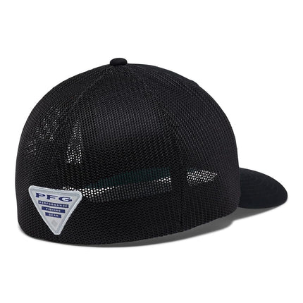 Columbia PFG Logo Mesh Ball Cap, Black/Gulf Stream, XXL