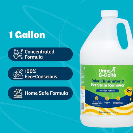 Urine B-Gone Outdoor Enzyme Cleaner for Pet Odors & Turf, 1 Gallon