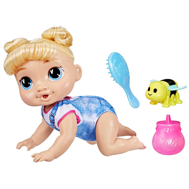 Baby Alive Crawl 'n Play Harper Hugs Electronic Crawling Baby Doll Set, Blonde Hair, Kids Toys for Girls & Boys 3 Years & Up, 27 cm/10.75 inches