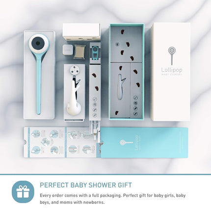 Lollipop Baby Monitor (Cotton Candy) - with Contactless Breathing Monitoring (No Extra Sensor Required, Subscription Service), Sleep Tracking and True Crying Detection, Smart AI WiFi Baby Camera