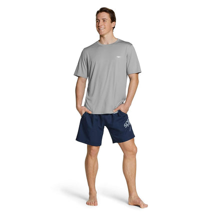 Speedo Men's UV Swim Shirt Basic Easy Short Sleeve Regular Fit