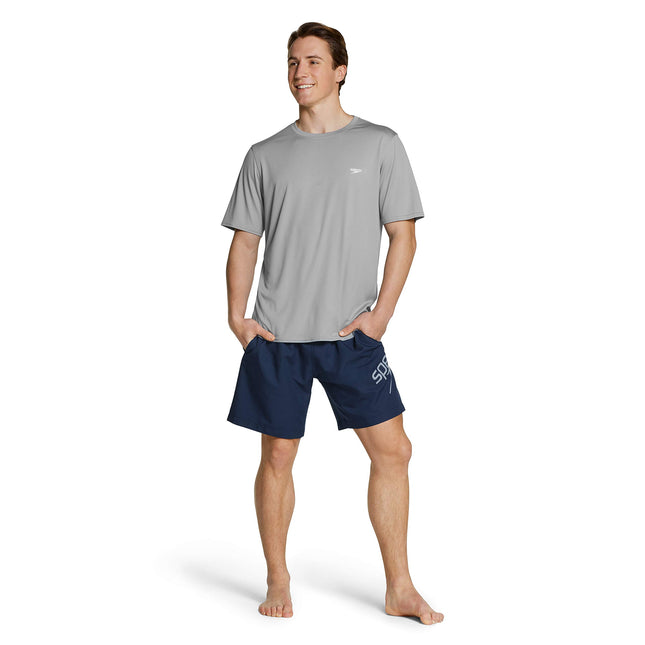 Speedo Men's UV Swim Shirt Basic Easy Short Sleeve Regular Fit