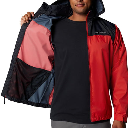 Columbia Men's Glennaker Lake II Rain Jacket, Sail Red/Black, Large