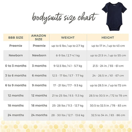 Burt's Bees Baby Bodysuits, 3-Pack Long & Short-Sleeve One-Piece, 100% Organic Cotton, Ash, 0-3 Months