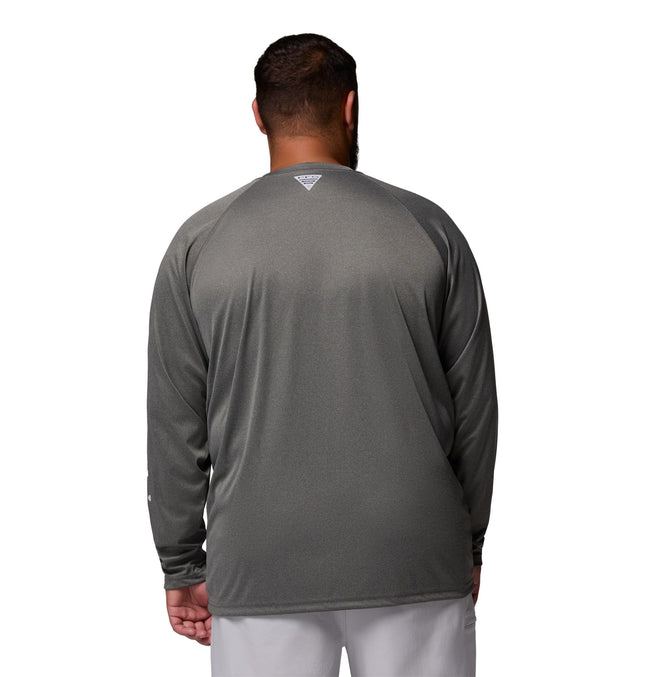 Columbia - Tee-shirt à manches longues PFG Terminal Tackle pour homme, charbon chiné/logo gris clair, 4TG