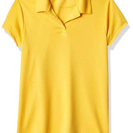 Nautica Girls' Short Sleeve Performance Polo, Gold
