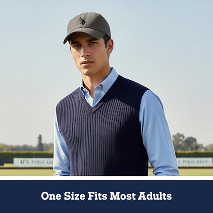 U.S. Polo Assn. Men's U.s Polo Assn. Cotton Adjustable Curved Brim With Embroidered Small Pony Logo Baseball Cap, Slate, One Size UK