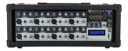 Rockville RPM85 2400w Powered 8 Channel Mixer, USB, 5 Band EQ, Effects/Bluetooth