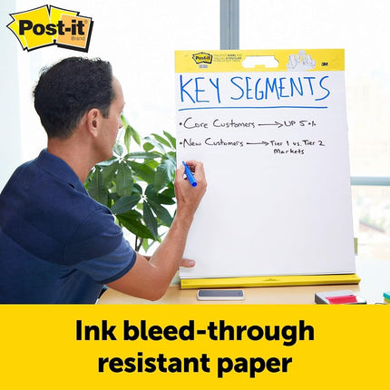 Post-it Super Sticky Portable Tabletop Easel Pad w/Dry Erase Panel 20 x 23 Inches, 20 Sheets/Pad, 2 Pads, One Side White Self Stick Flip Chart Paper, One Side Dry Erase, Built-in Stand (563DE VAD 2PK)