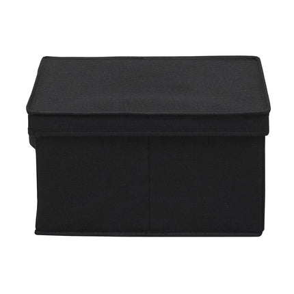 Household Essentials Wide Canvas Storage Box With Lid Box, 18.5x15x12 in., Latte, Set of 2
