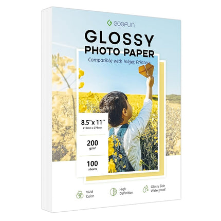 Glossy Photo Paper 8.5x11, Goefun 54LB Inkjet Prin