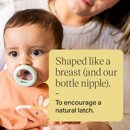 Tommee Tippee Breast-Like Soothers, 0-6m, 4 Pack, Skin-Like Feel, Silicone Breast-Shaped Teat, Air Holes for Ventilation, Orthodontic Design, BPA-Free Dummy