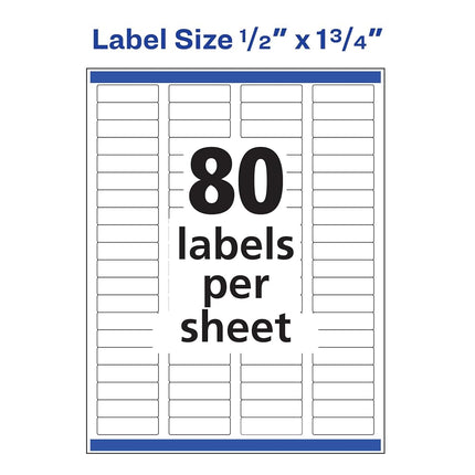 AVERY Rectangle Labels with Sure Feed.5"" x 1.75"", 2,000 Glossy White Labels (36447)"