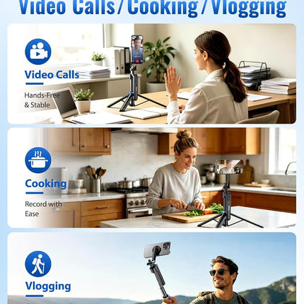UBeesize 72” Auto Face Tracking Tripod for iPhone, MagSafe Selfie Stick with Remote, 360° Magnetic Phone Stand with Gesture Control for TikTok, Live Stream & Vlogging