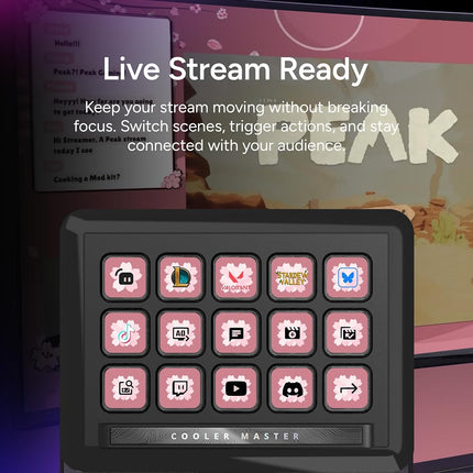 Cooler Master MasterHUB Creator Kit: Fully Modular Allows You to Customize with Base, 15xKeys IPS Display, 2xRoller, and 5xFader Modules - Empowering Your Workflow
