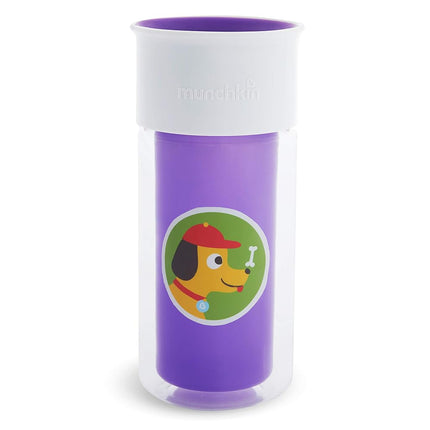 Munchkin® Miracle® 360 Insulated Sippy Cup, Includes Stickers to Customize Cup, 9 Ounce, Purple