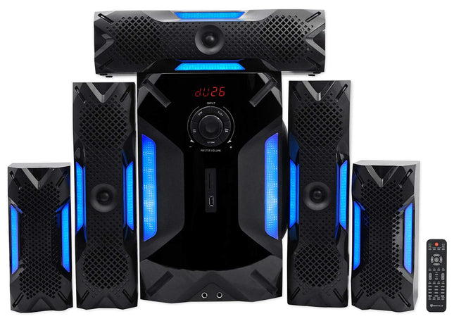 Rockville HTS56 1000w 5.1 Channel Home Theater System/Bluetooth/USB+8" Subwoofer