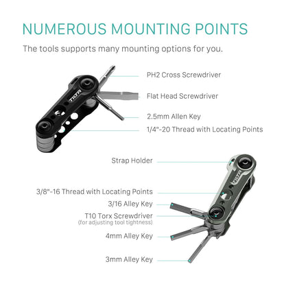 Tilta Multi-Functional Mini Tool Kit | Features Allen Keys and Screw Drivers | Compact & Lightweight | Compatible with Most Cages & Camera Systems (Black) TA-MMT-B