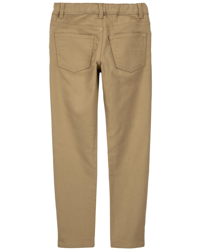 Pantalones chinos elásticos ajustados para niños OshKosh B'Gosh, caqui, 14
