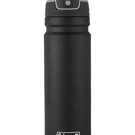 Botella de agua Coleman FreeFlow AutoSeal de acero inoxidable, 710 ml, Negra