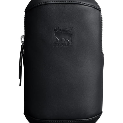 STANLEY Cross Bottle Essentials Case Max | Phone, Wallet, Keys Holder for Water Bottle | Faux Leather Accessory Pouch for Carry All Strap | Tumbler Cup Accessories | BPA-Free | Black