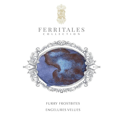 Ferris Wheel Press Ink, FerriTales Collection, Furry Frostbites, Deep Navy with Blue Shimmer, 20ml Fountain Pen Ink Bottle