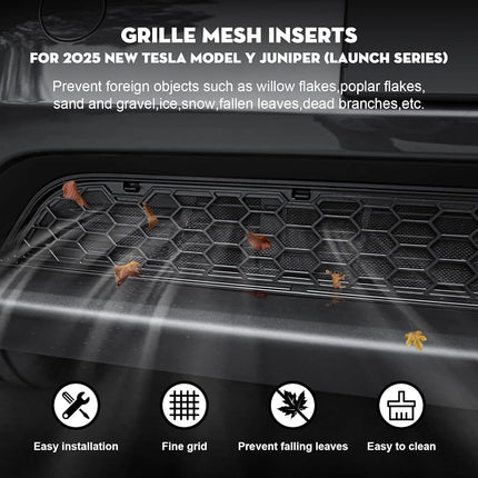KUNIST Grille Mesh Inserts for 2025-2026 Tesla New Model Y Front Air Inlet Vent Grille Cover Replacement for New Model Y Juniper and 2026 Model YL Accessories