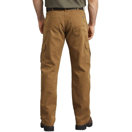 Dickies Men's Tough Max Cargo Pant Work Utility, Stonewashed Brown Duck, 38W / 34L