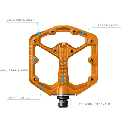 Crankbrothers Stamp-7 Pedals - Small, Orange