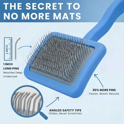 We Love Doodles - Slicker Brush for Medium or Long Haired Dogs - Best Brush for Doodles - Long Pin, Blue